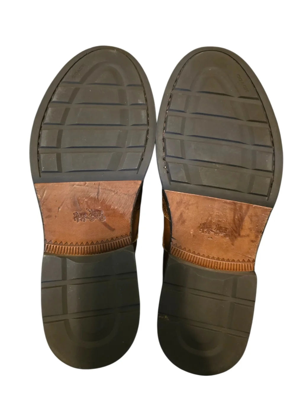 COACH Bleecker Wingtip Brogue Derby Shoes Brown Leather Lace-Up - Size 10D‎